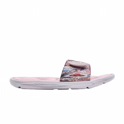 Under Armour Wmns Ignite 6 Graphic Strap Slide 'White Prime Pink'