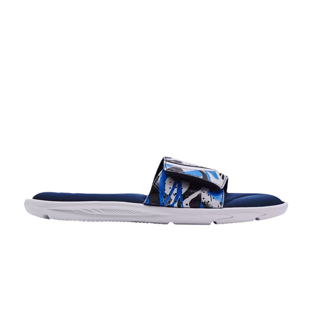 Under Armour Ignite 6 Graphic Strap Slide White Academy