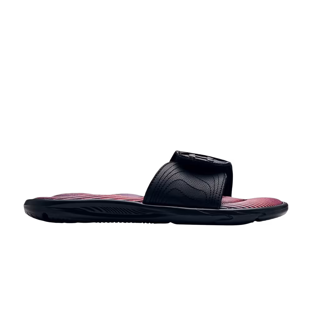 Under Armour Women's Ignite 6 Graphic Footbed Slide Black Metallic Ore