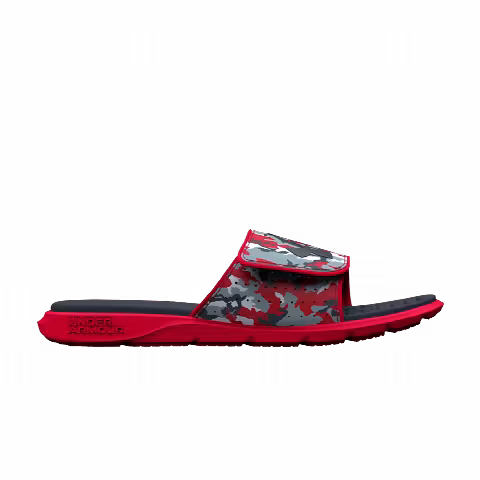 Under Armour Ignite 7 Graphic Strap Slide GS 'Grey Mist Red Camo'
