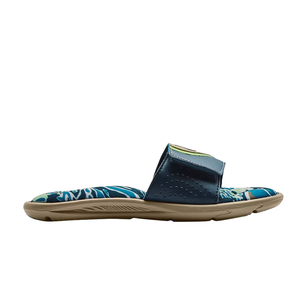 Under Armour Ignite 6 Graphic Footbed Slide GS Khaki Base Deep Sea