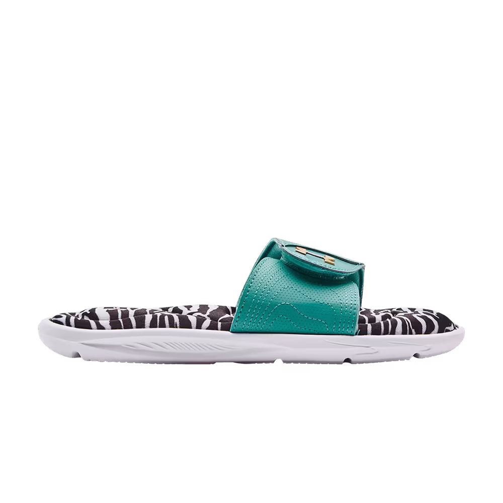 Under Armour Women's Ignite 6 Graphic Footbed Slide White Neptune