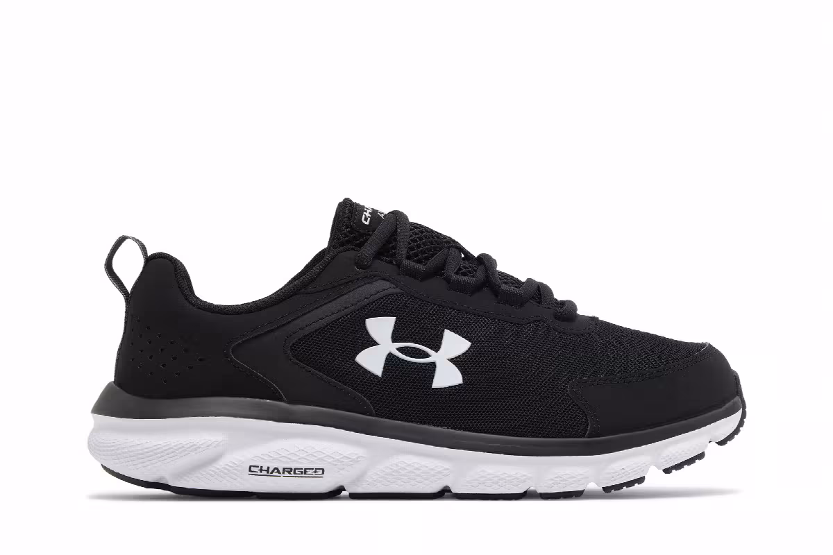 Under Armour Charged Assert 9 4E Wide Black White, view 2