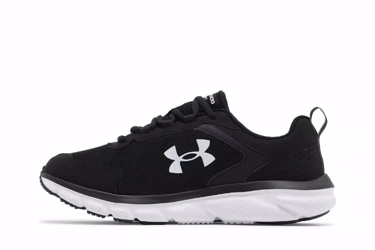 Under Armour Charged Assert 9 4E Wide Black White, view 4
