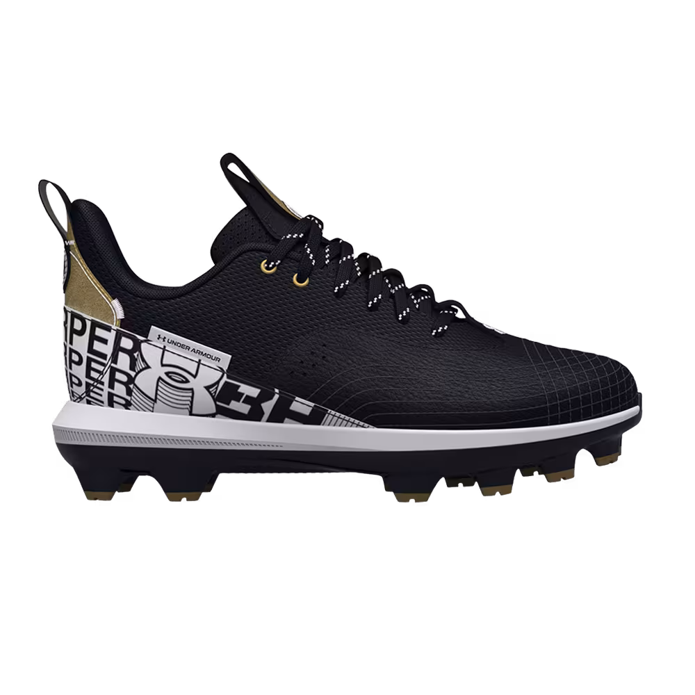 Under Armour Harper 7 Low TPU GS Black White Gold