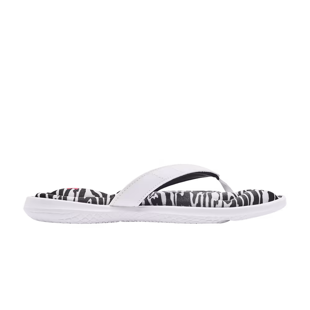 Under Armour Women's Marbella 7 Graphic FB Sandal Black White