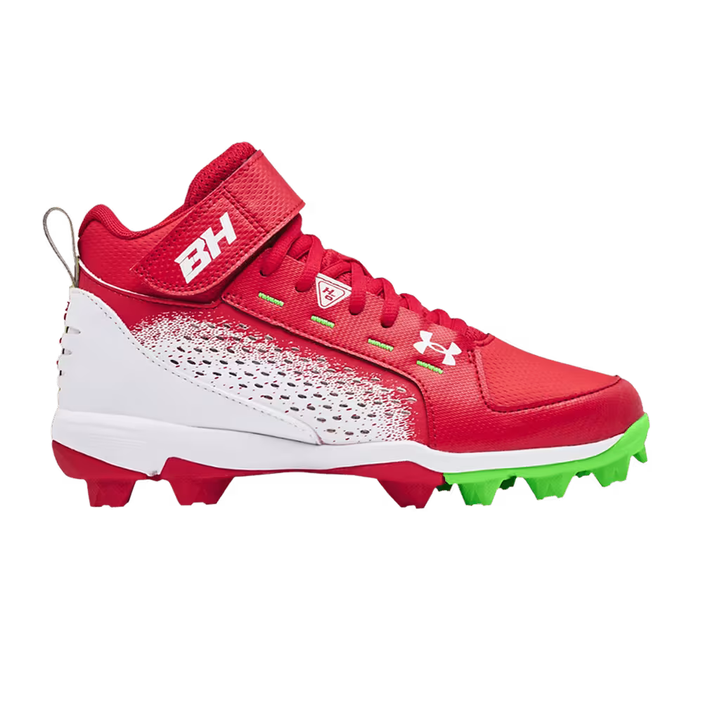 Under Armour Harper 6 Mid RM GS Red Hyper Green