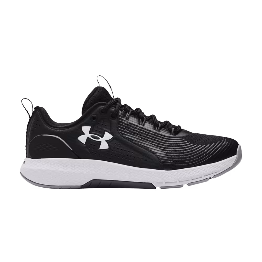 Under Armour Charged Commit 3 4E Wide Black White