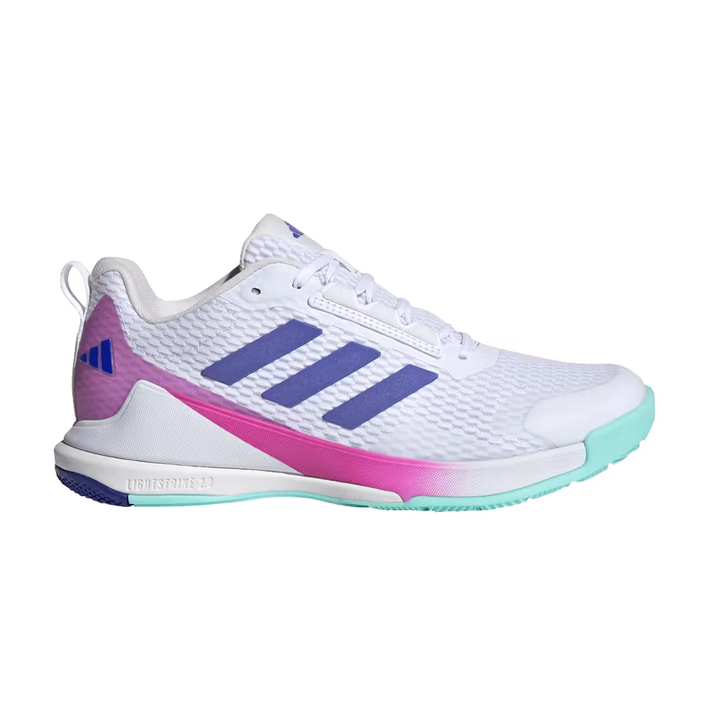 Adidas Women's Novaflight 2 Indoor White Lucid Blue Semi Flash Aqua