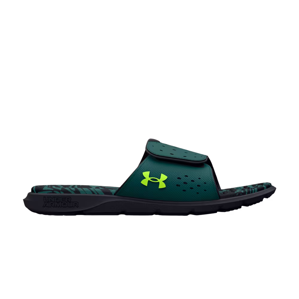 Under Armour Women's Ignite Pro Graphic Footbed Slide Coastal Teal Floral