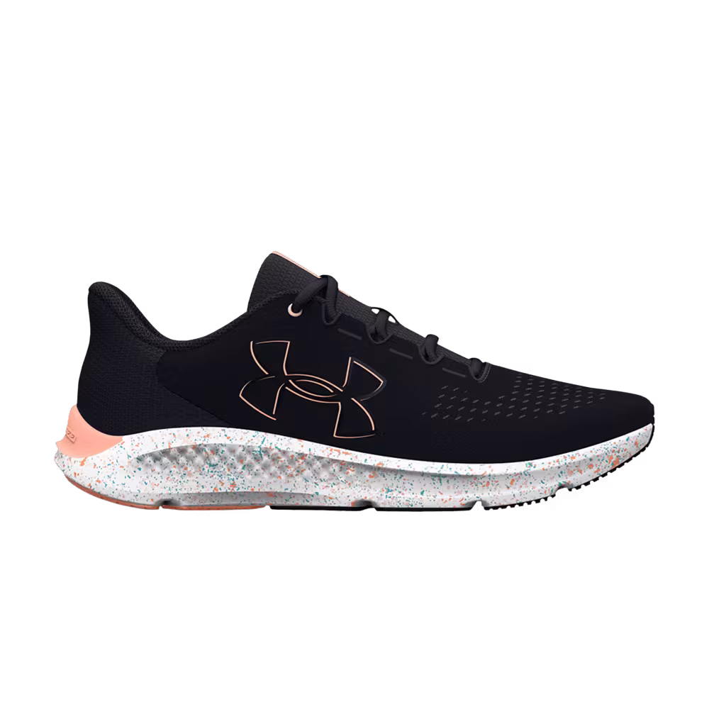 Under Armour Women's Charged Pursuit 5 Big Logo - Black Bubble Peach