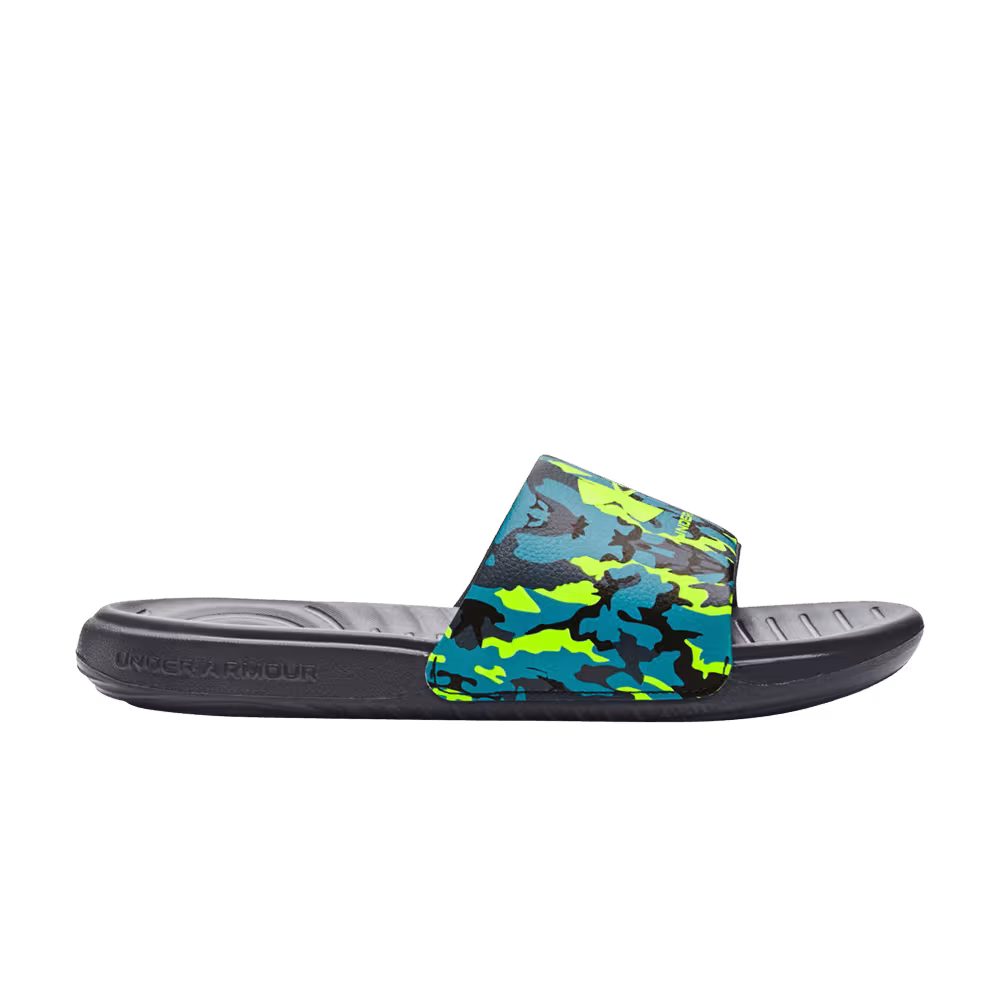 Under Armour Ansa Graphic Slide GS Blue Lime Surge Camo