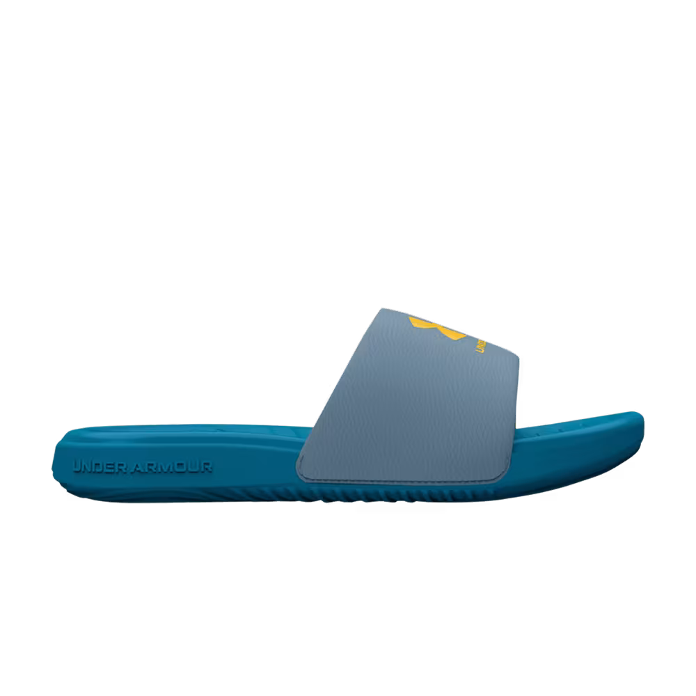 Under Armour Ansa Fixed Slides Cosmic Blue Tahoe Gold