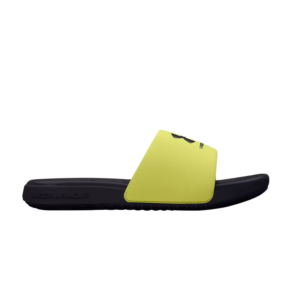 Under Armour Ansa Fixed Slides Black Lime Yellow