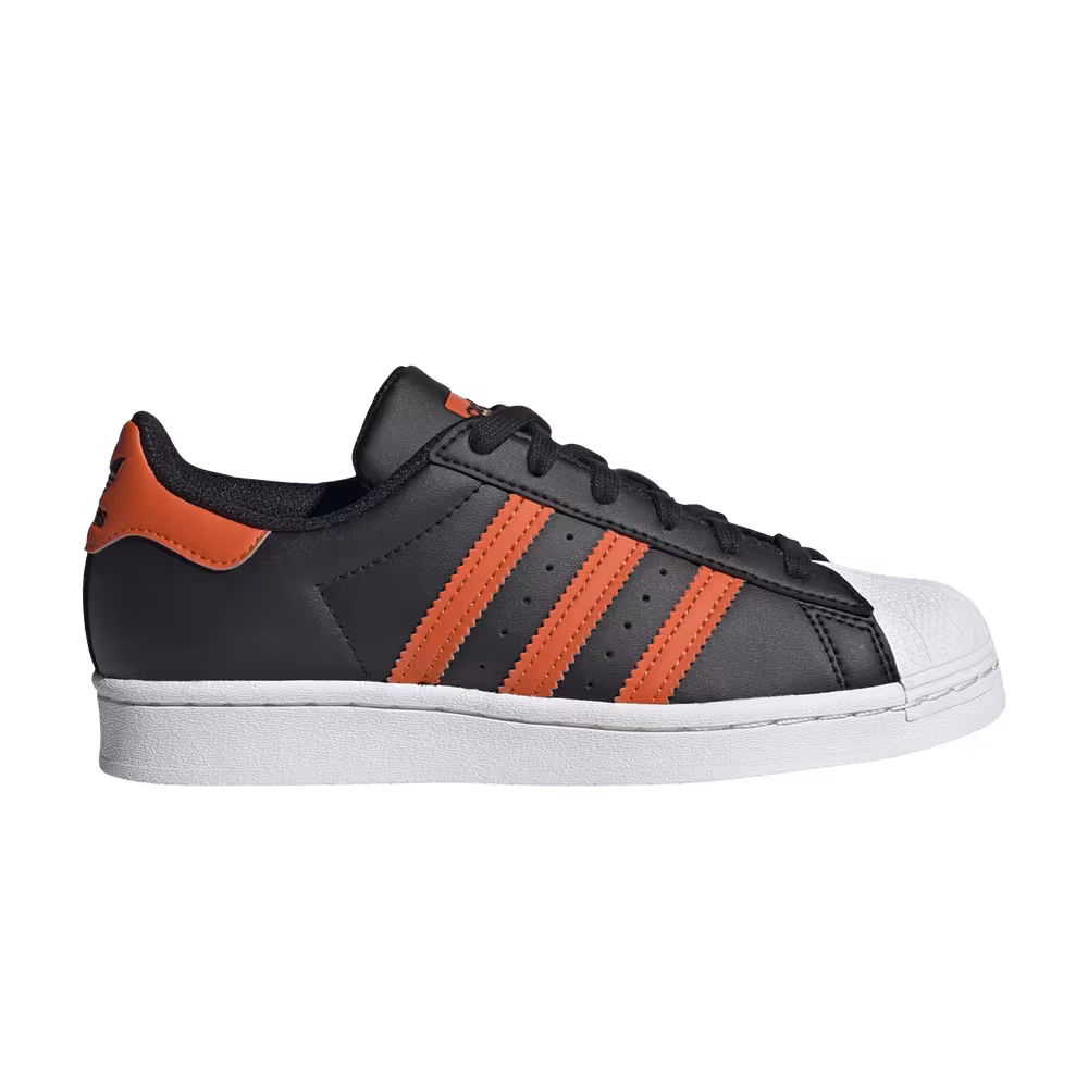 Adidas Superstar J Black Semi Impact Orange
