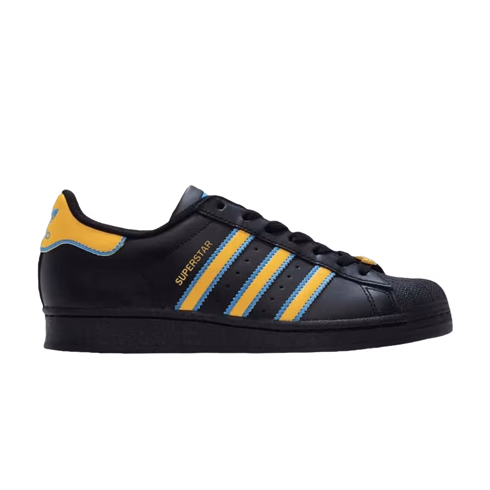 Adidas Superstar J Black Gold Blue