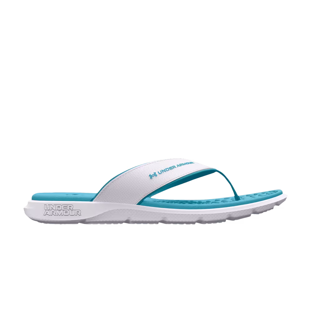 Under Armour Women's Ignite Pro Marbella Sandal White Blue Surf