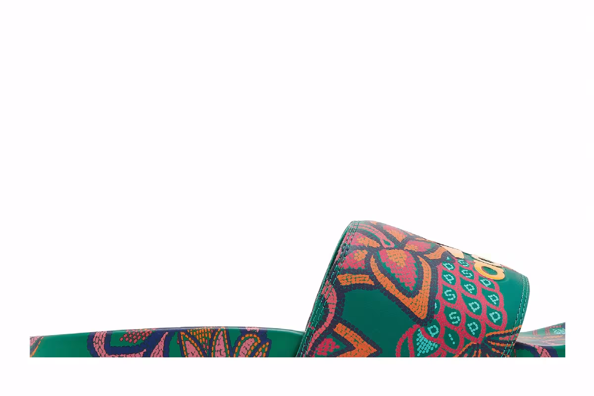 Adidas Women's Adilette Comfort Slide Floral - Bold Green, view 3