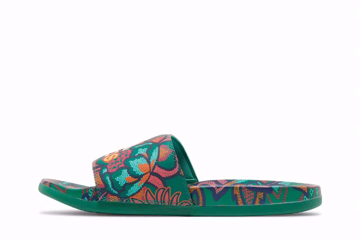 Adidas Women's Adilette Comfort Slide Floral - Bold Green, view 4