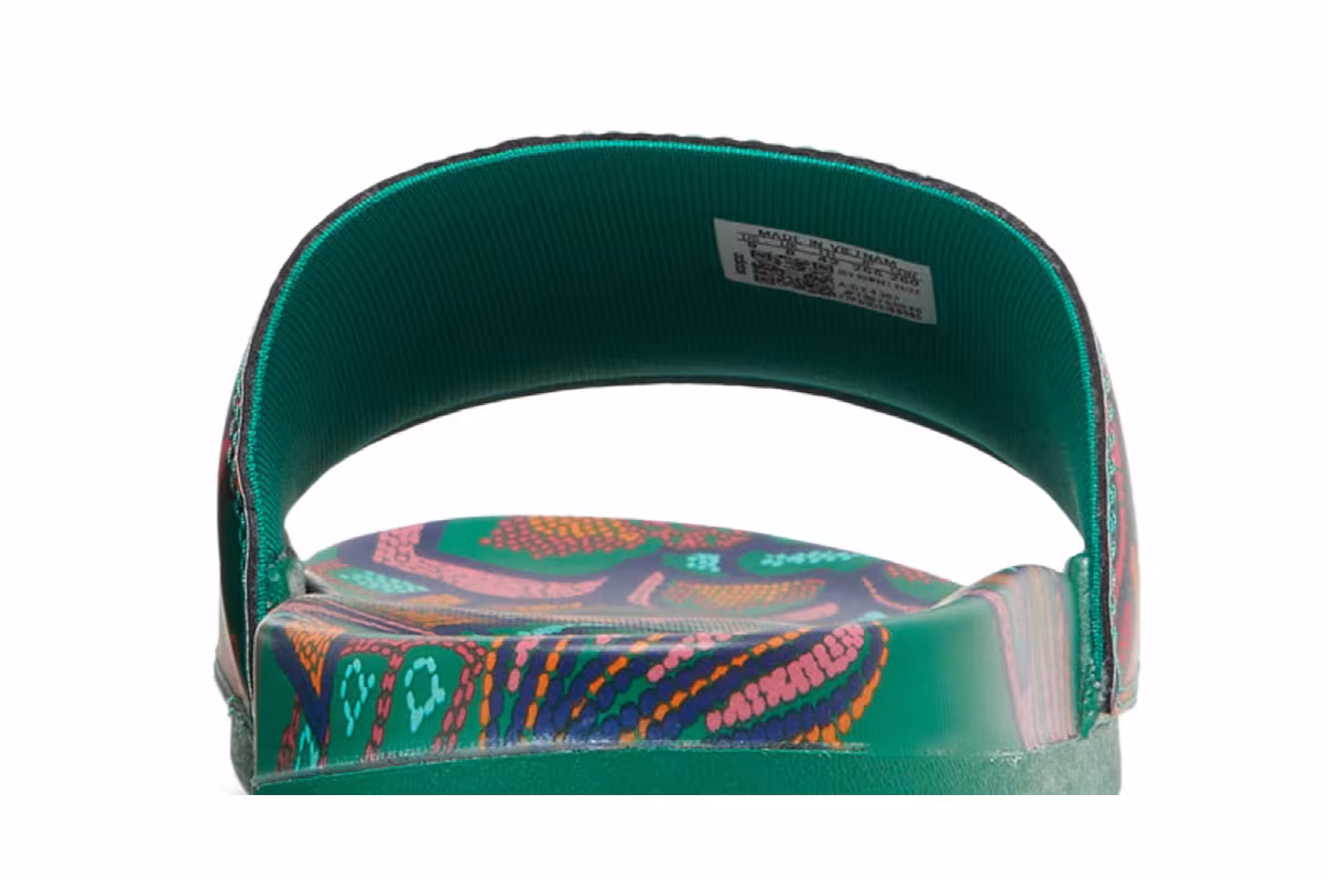 Adidas Women's Adilette Comfort Slide Floral - Bold Green, view 8