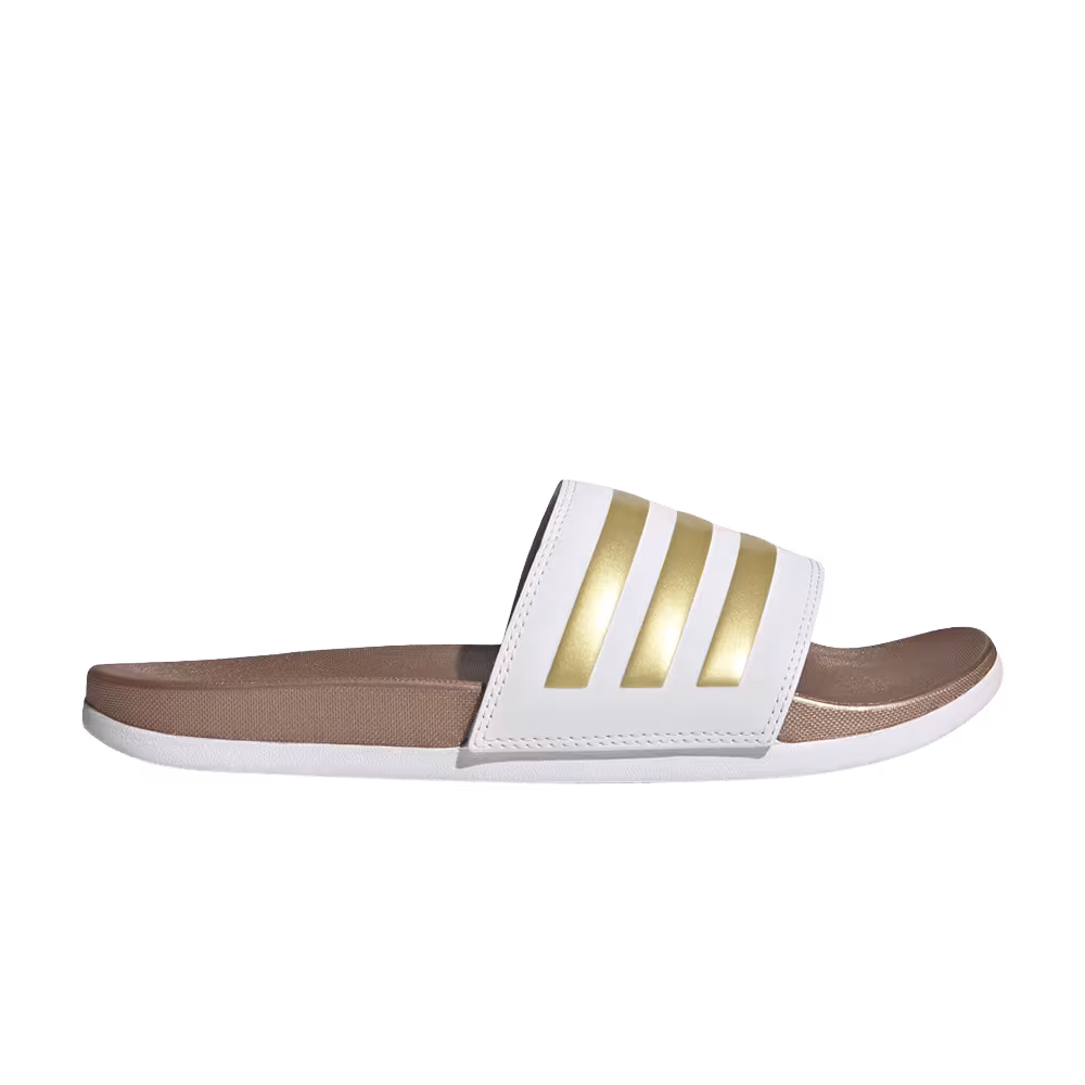 Adidas Women's Adilette Comfort Slide White Matte Gold