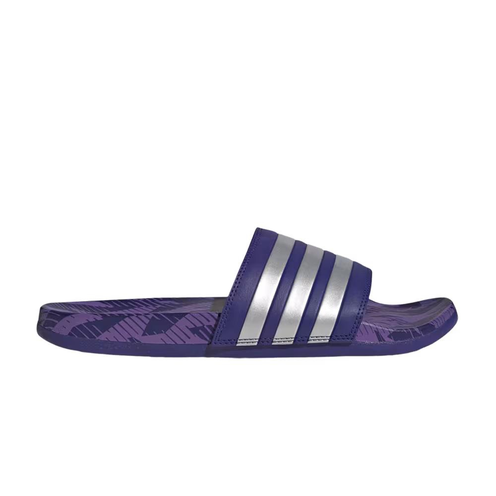 Adidas Adilette Comfort Slide Legacy Indigo Silver Metallic