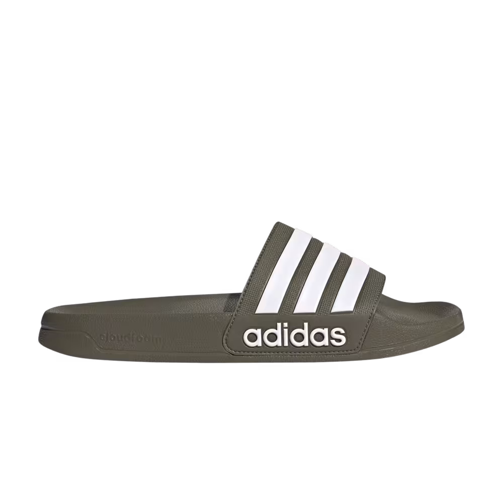 Adidas Adilette Shower Slide Olive Strata White