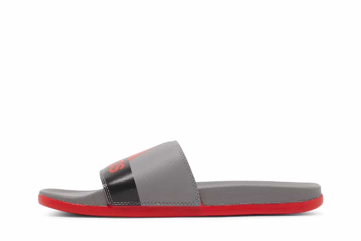 Adidas Adilette Comfort Slide Vivid Red Grey, view 4