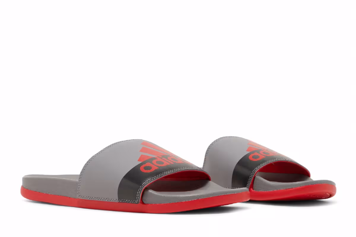 Adidas Adilette Comfort Slide Vivid Red Grey, view 9