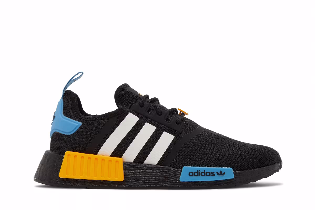 adidas NMD_R1 Black Blue Gold, view 2