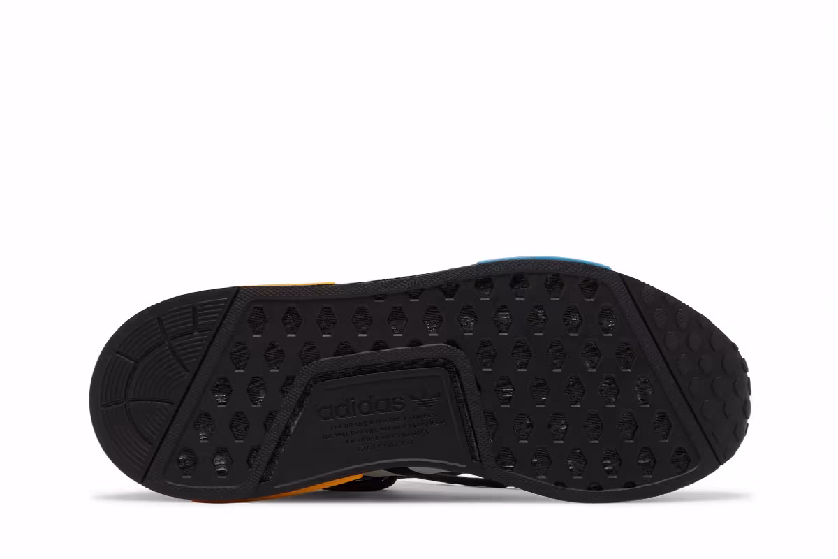 adidas NMD_R1 Black Blue Gold, view 5