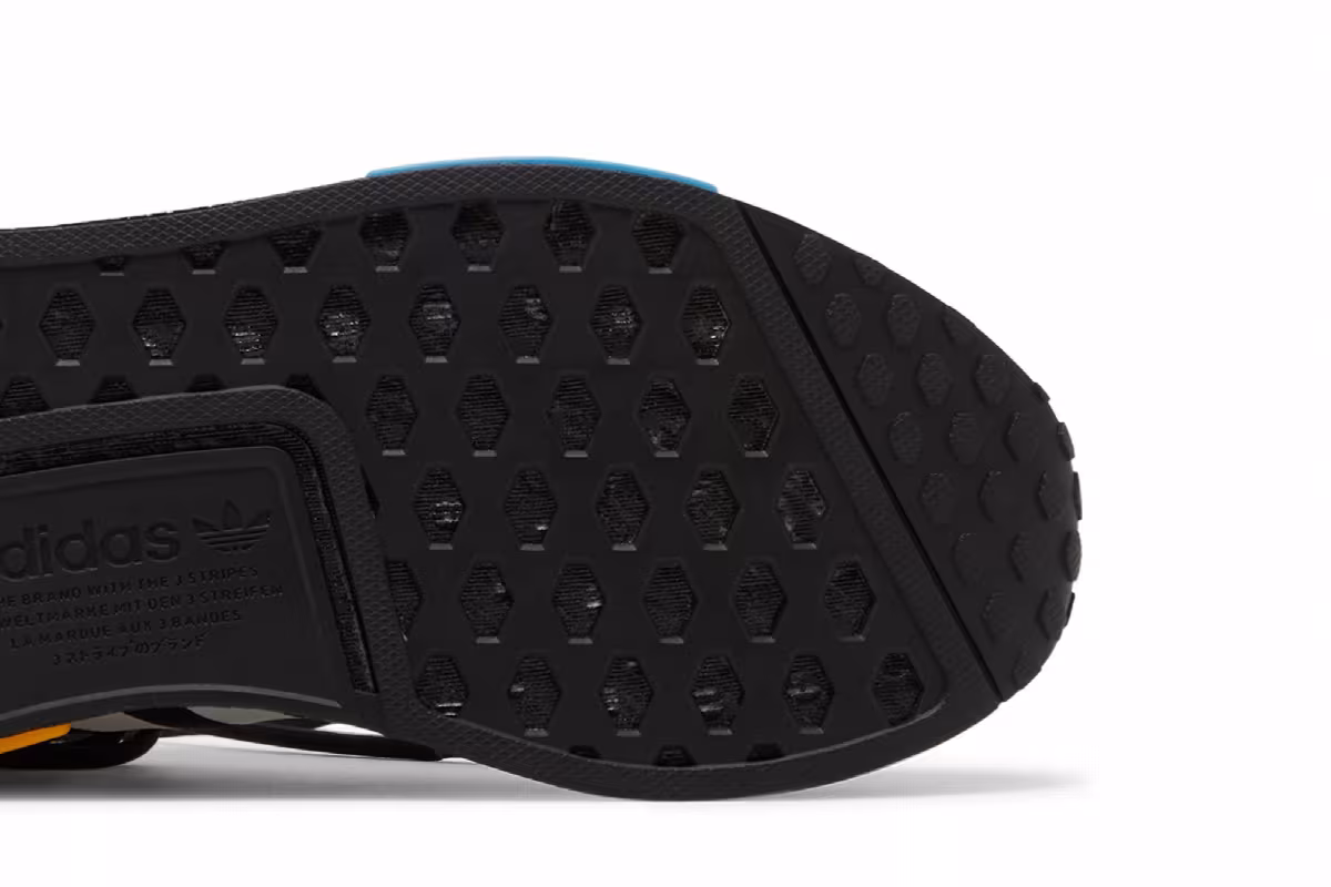 adidas NMD_R1 Black Blue Gold, view 6