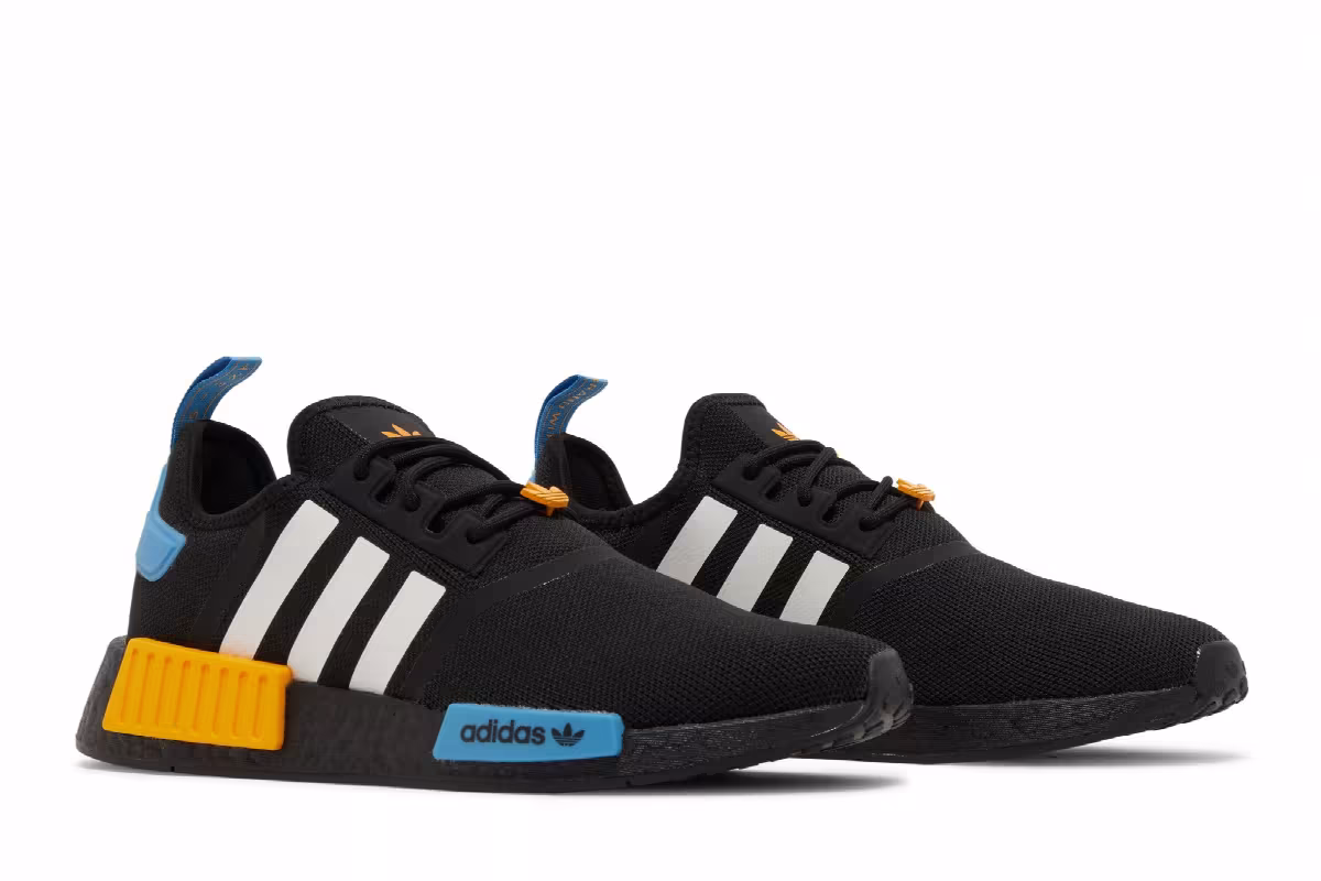 adidas NMD_R1 Black Blue Gold, view 9