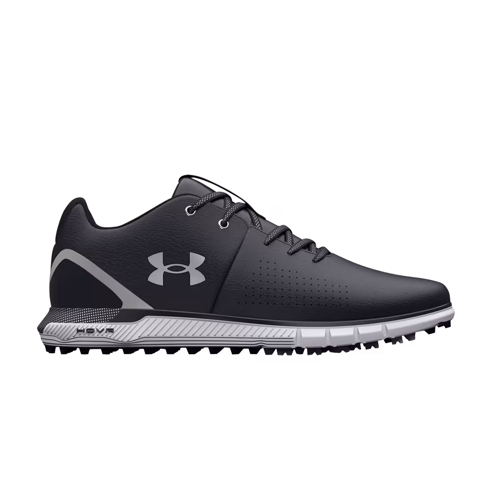 Under Armour HOVR Fade 2 Spikeless Golf 2E Wide Black Metallic Silver