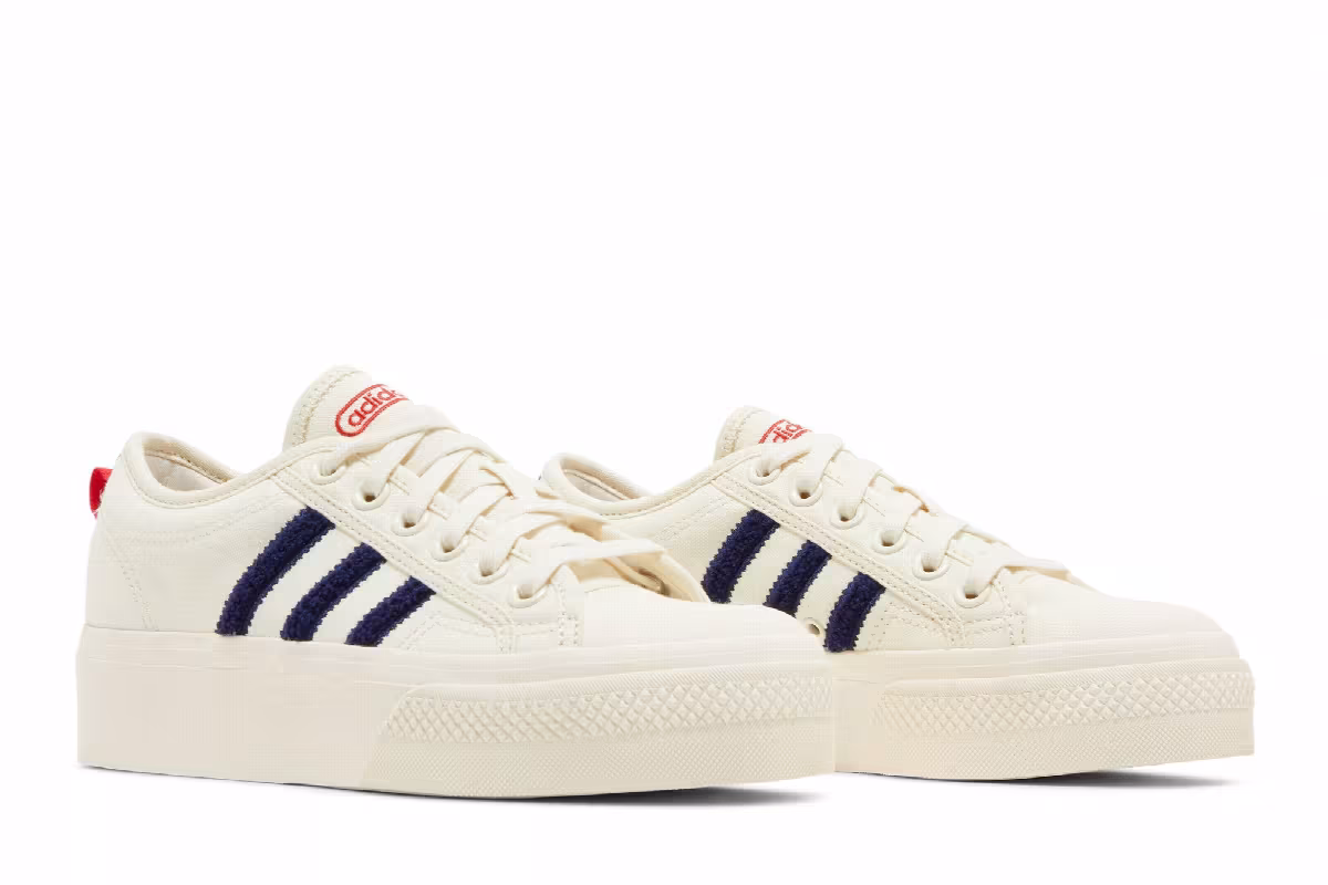 Adidas Women's Nizza Platform Cream White Night Sky, view 9