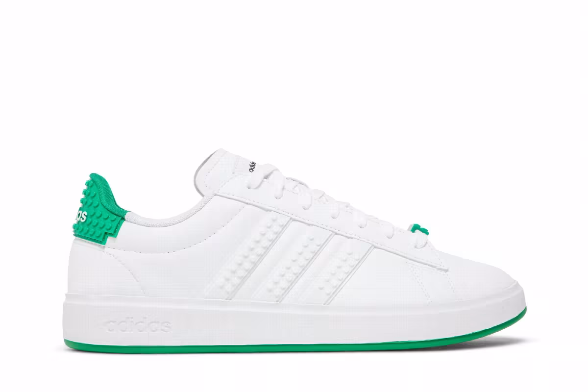 LEGO x adidas Grand Court 2.0 White Green, view 2