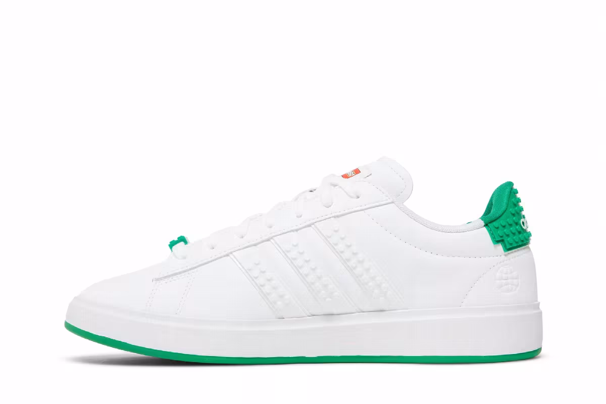 LEGO x adidas Grand Court 2.0 White Green, view 4