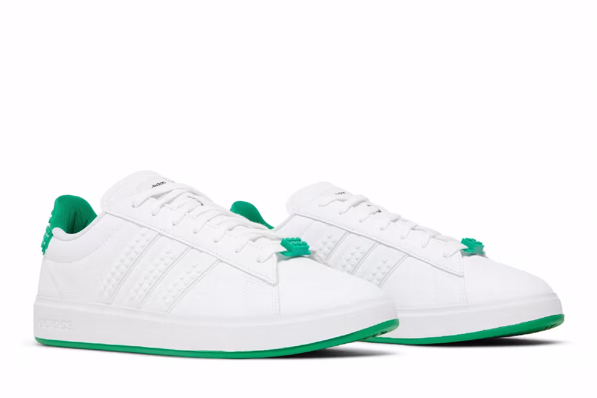 LEGO x adidas Grand Court 2.0 White Green, view 9