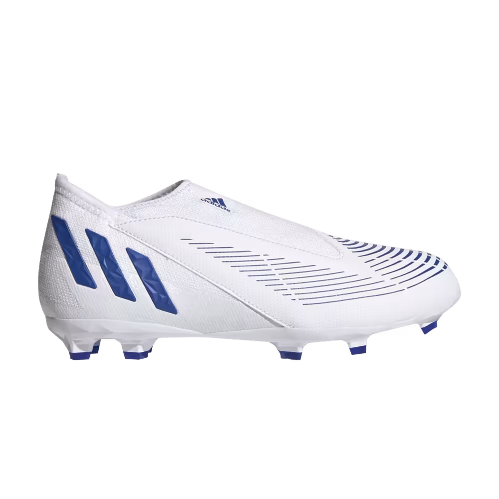 Adidas Predator Edge.3 Laceless FG J White Hi-Res Blue