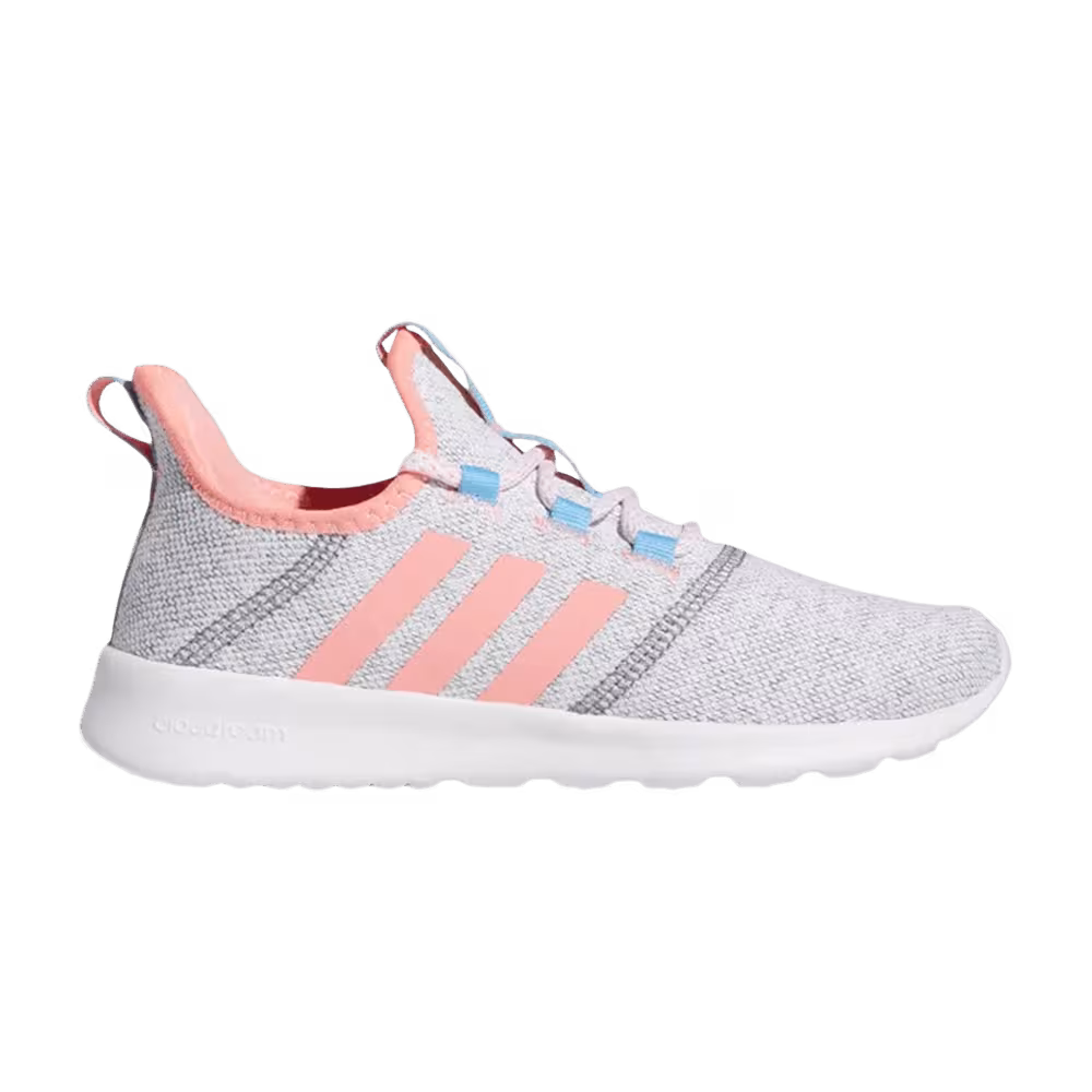 Adidas Cloudfoam Pure Slip-On J White Acid Red