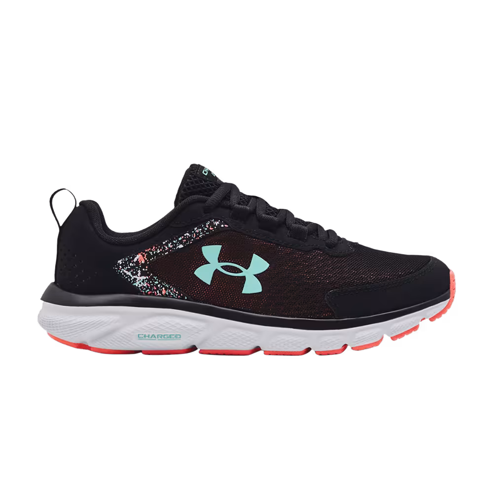 Under Armour Women's Charged Assert 9 Paint Splatter - Black Tile Blue