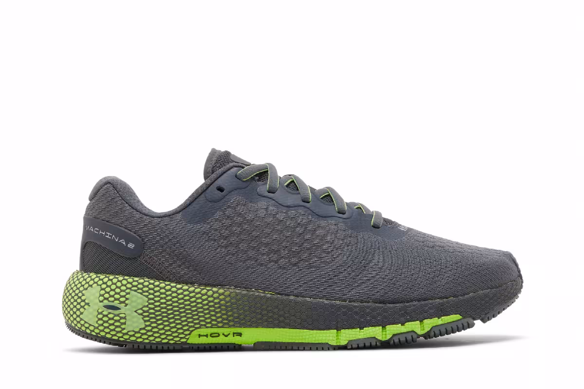 Under Armour HOVR Machina 2 Pitch Grey Hyper Green, view 2