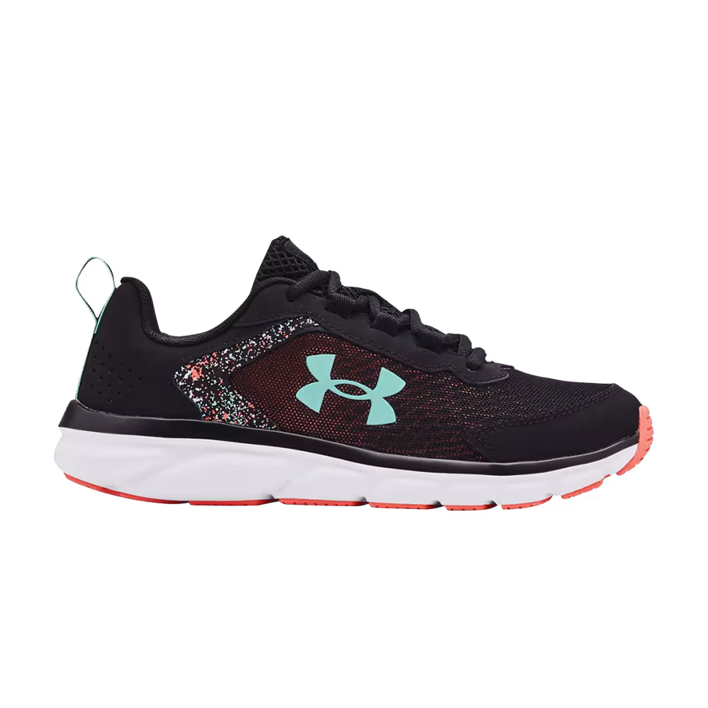 Under Armour Assert 9 GS Paint Splatter - Black Tile Blue
