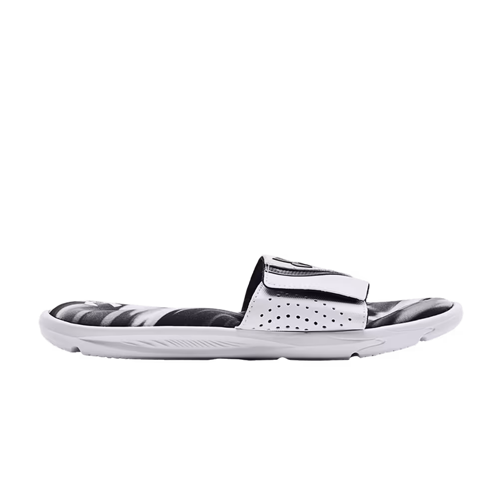 Under Armour Ignite 6 Graphic Strap Slide White Black