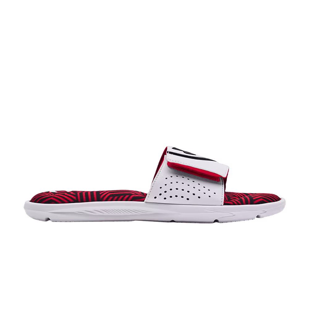Under Armour Ignite 6 Graphic Strap Slide White Red