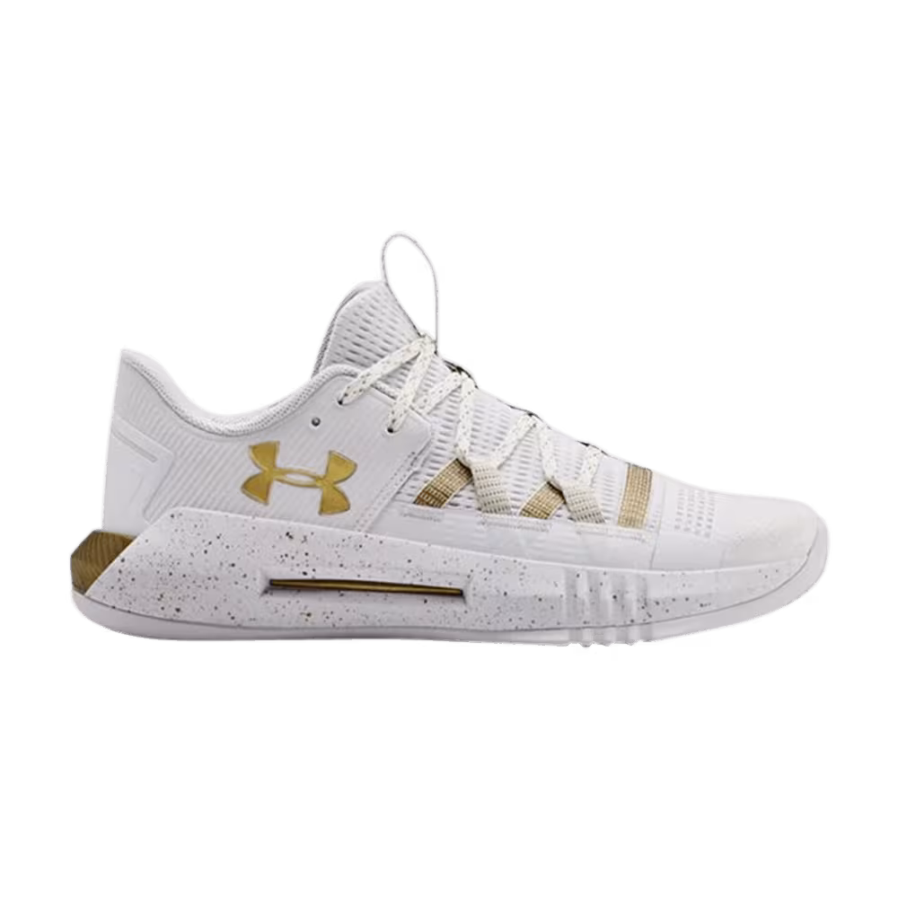 Under Armour Women's Block City 2.0 White Metallic Gold