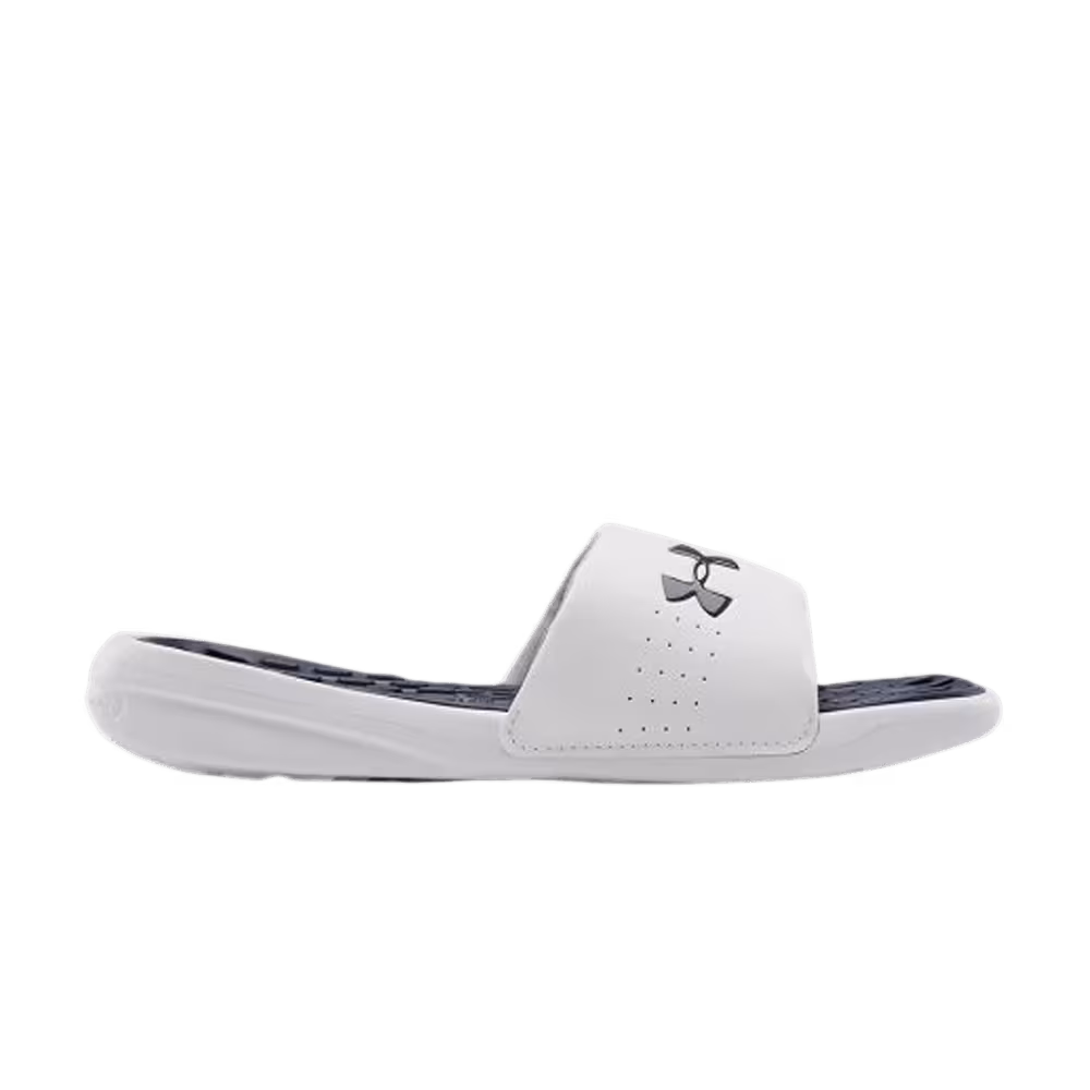 Under Armour Women's Playmaker Fixed Strap Slide White Blue
