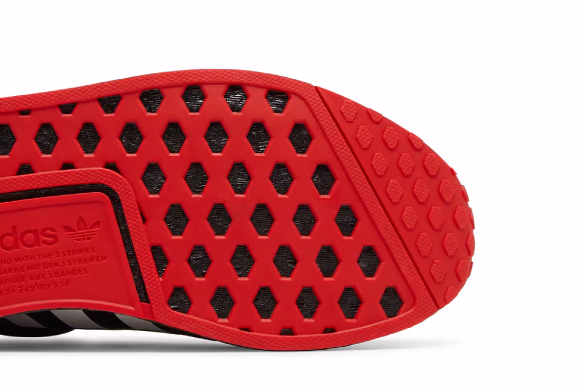 Adidas NMD_R1 V2 Crackled - Black Red, view 6