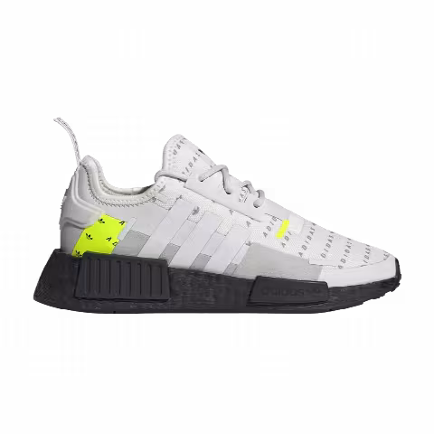 Adidas NMD_R1 J 'All Over Logo - White Team Solar Yellow'