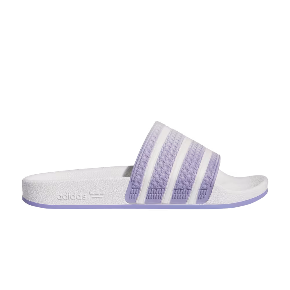 Adidas Women's Adilette Slide White Light Purple Copper